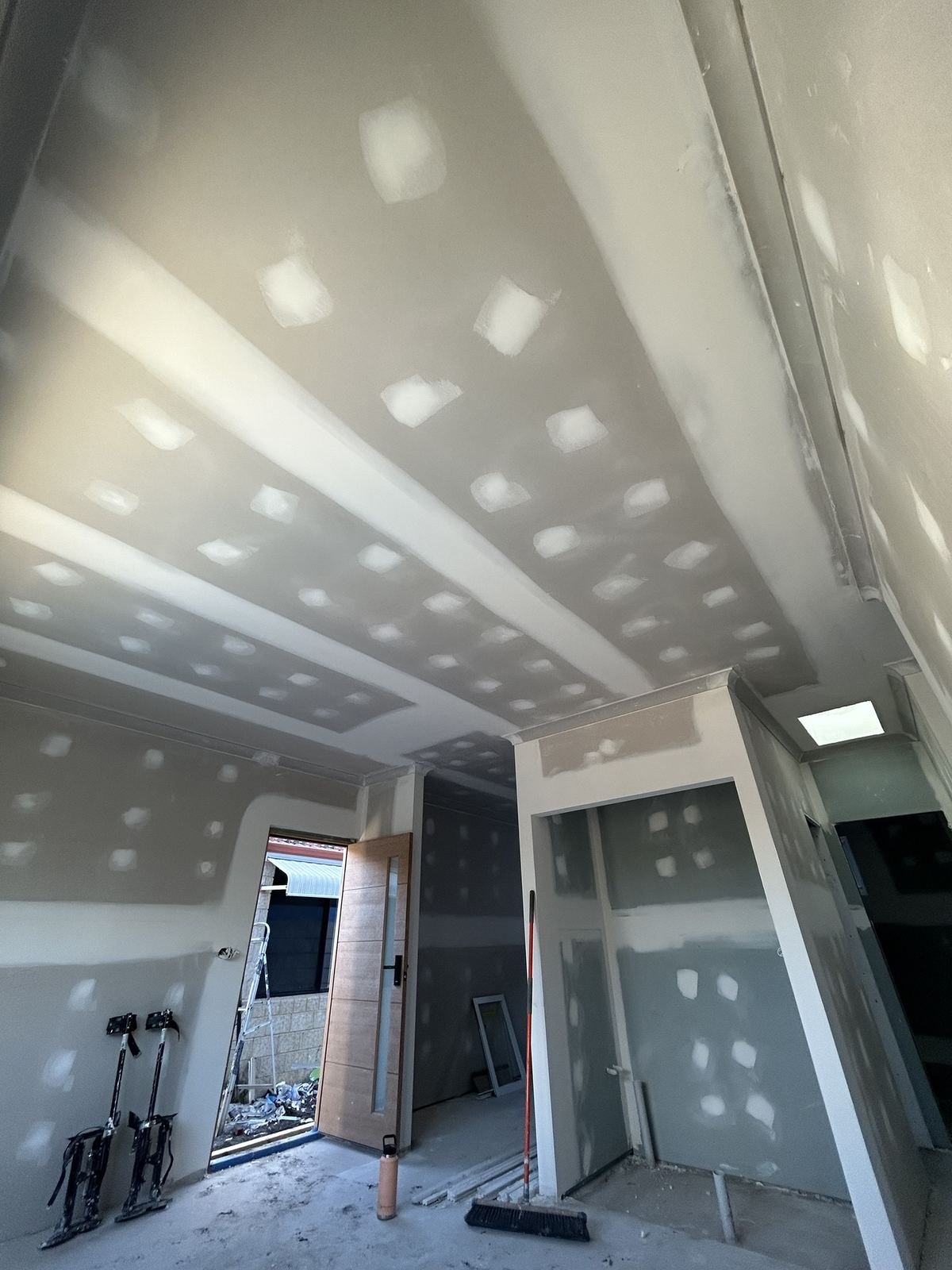 New build ceilings and walls set and ready for paint, Perth